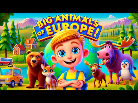 Детский обучающий мультик - КРУПНЫЕ ЖИВОТНЫЕ ЕВРОПЫ ! ( LARGE ANIMALS OF EUROPE ! )