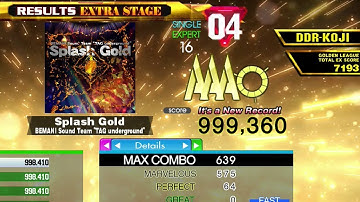 [DDR A20] Splash Gold [Single-EXPERT] 999,360 PFC by DDR-KOJI