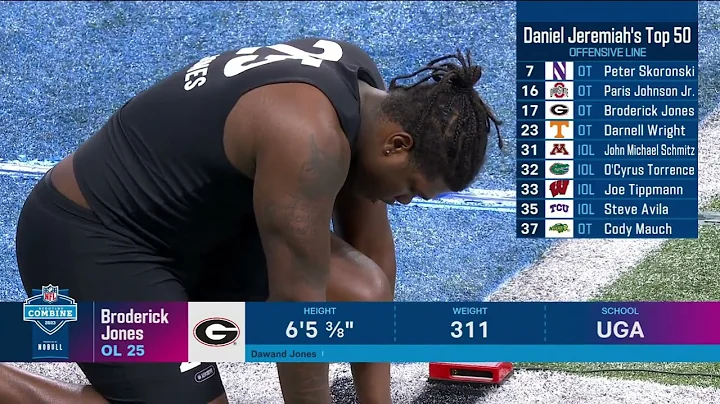 Broderick Jones runs an official 4.97-second the 4...