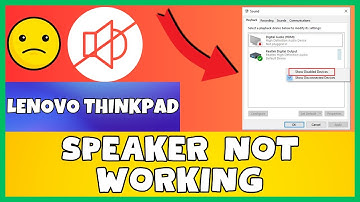 Lenovo Thinkpad Speaker Not Working || Lenovo Thinkpad Sound Issue