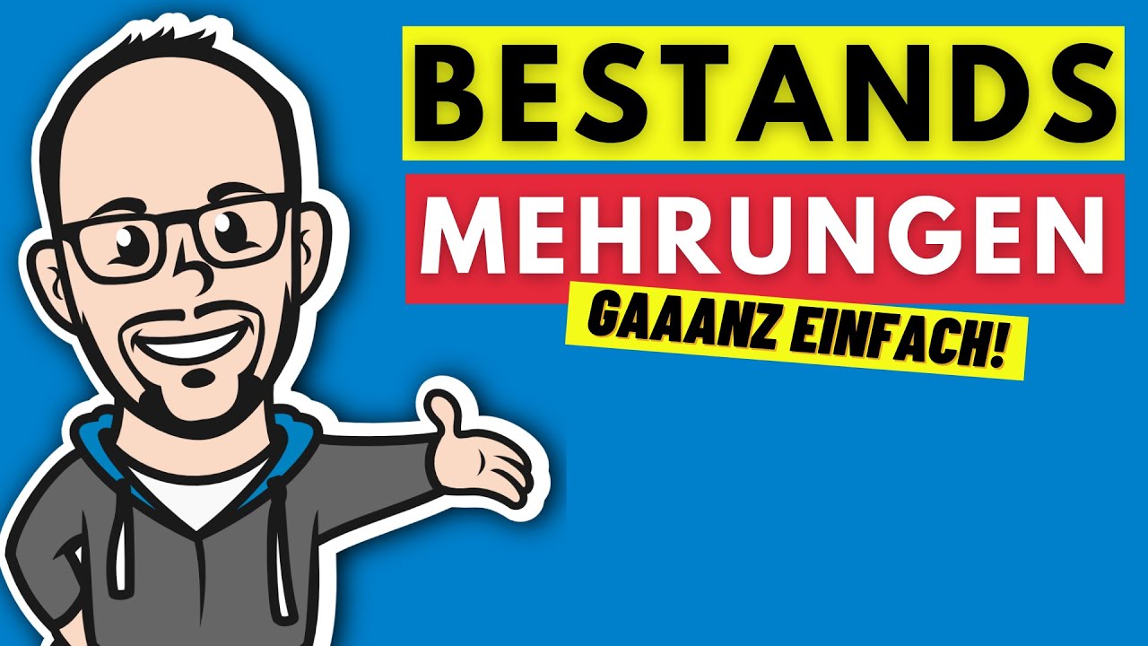 Update New Buchführung - Bestandsveränderungen, Bestandsmehrungen