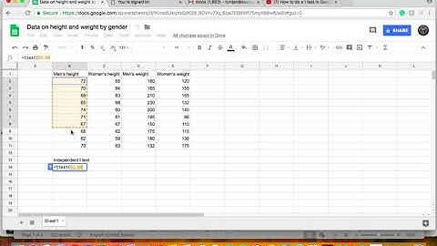 Independent t test in Google Sheets