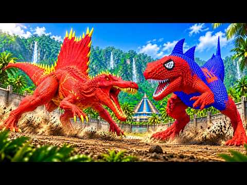 THE FLASH Spinosaurus vs SPIDER-MAN King Shark | Ultimate Superhero Dinosaur Battle 🦖