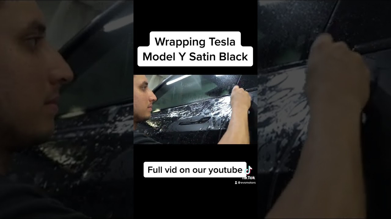 Wrapping Satin Black Tesla Model Y! 