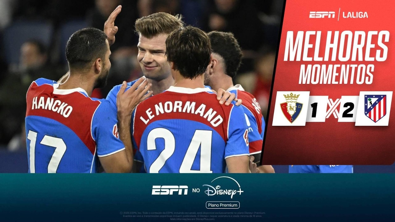 ATLÉTICO DE MADRID VENCE OSASUNA EM JOGO COM PÊNALTI E GOL PERDIDO BIZARRO | MELHORES MOMENTOS