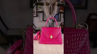 Rose Crocodile Patent Leather Handbag Bag States Of America