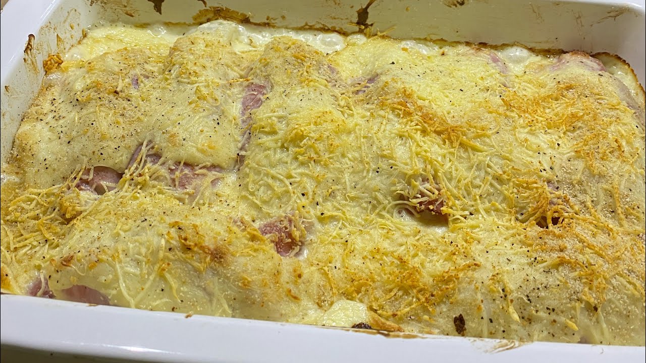 Roule de jambon choux fleur et poireaux gratinés