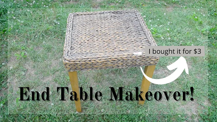 $3 Thrifted End Table Makeover! / updating a wicke...