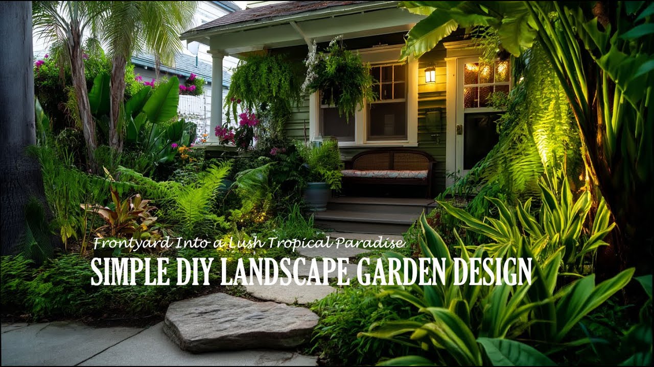 Simple DIY Landscape Garden Design Tips to Transform Your Frontyard into a Lush Tropical Paradise