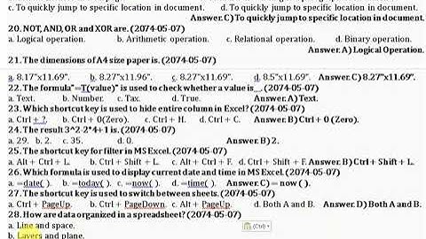 PSC, Asst. Computer Operator 2074-05-07#MCQ  #PartI #Quiz #computeroperator #asstcomputeroperator