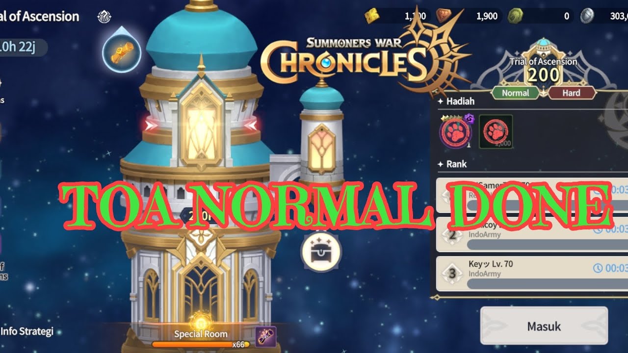Summoners War Chronicles: Toa normal Done ✅