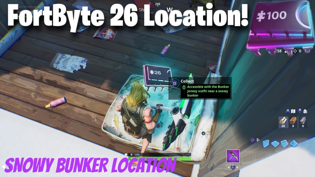 Fortnite FortByte Challenge 26 Guide | Accessible with Bunker Jonesy near a Snowy Bunker