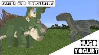 Sinoceratops And Velociraptor