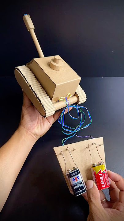 diy creative mainan tank kardus dengan dua kontrol remot kabel #diy #toys #automobile #amazing #ide