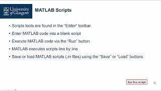 MATLAB Scripts: Introduction to MATLAB Scripts