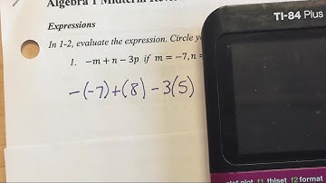 #1 Midterm Review 1 Algebra 1