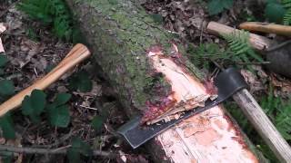 Making a beam, hewing, using froe, axe and adze