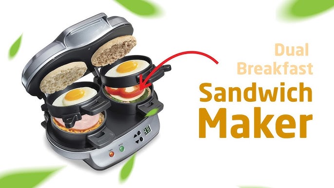 Hamilton Beach Breakfast Sandwich Maker with Egg Cooker Ring, Customize  Ingredients, Black, 25477