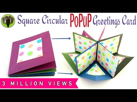 Square Circular Popup greeting card  - DIY Tutorial by Paper Folds ❤️