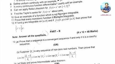 OU, BSc (CBCS) Mathematics III sem question paper Aug 2022 |Real analysis | Osmania university
