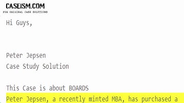 Peter Jepsen  Case Study Help - Caseism.com