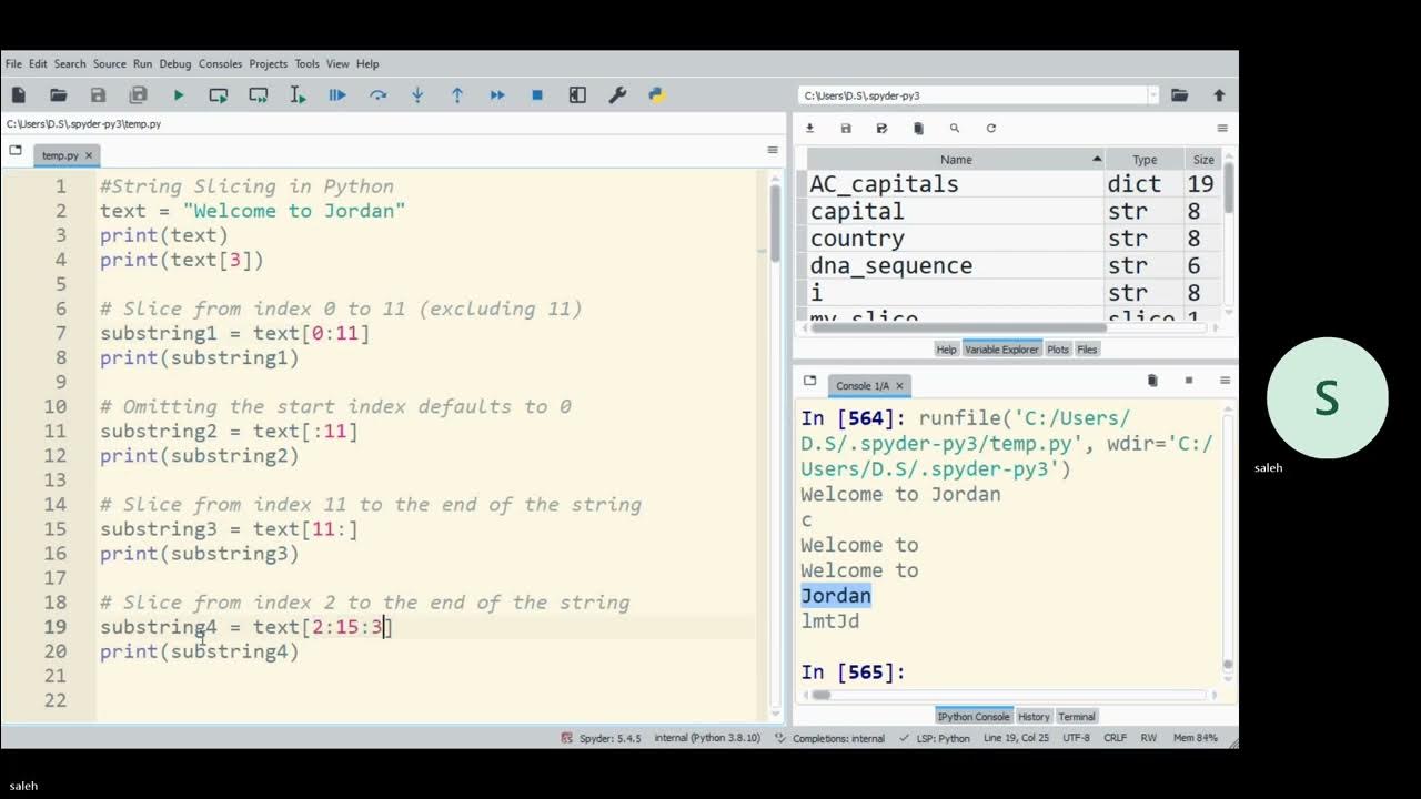 Python P23 String Slicing in Python بايثون الجزء 23 تقطيع السلسلة في ...