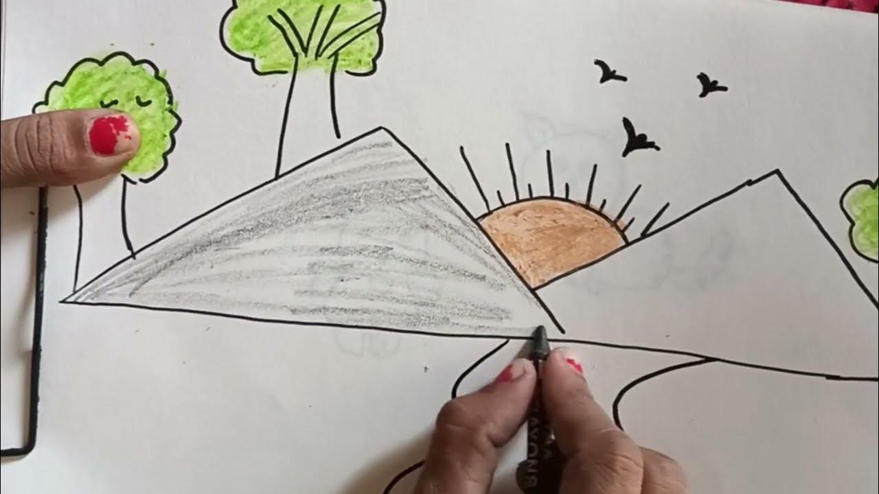 simple drawing for kids LKG student MK drawing colour painting YouTube
