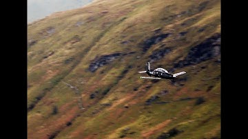 Mach Loop 2 x RAF Texan Trainer Aircraft Coming Low Into Cad 21/03/22