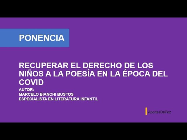 Recuperar el derecho de los niños a la poesía en la época del COVID