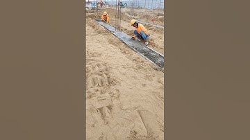 Technical casting lean concrete for ground beam of house structure