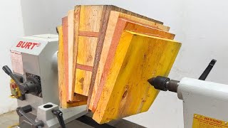 Amazing Woodturning ART - Super Brain Artisan Exquisite Miscellaneous Wood, Handcrafted Wooden Vase