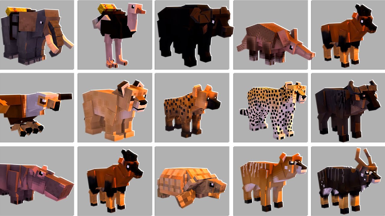 TODOS OS NOVOS ANIMAIS NO MINECRAFT !! Y CREATURES ADDON UPDATE - YouTube