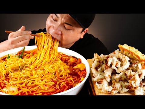 Tofu Spicy <strong>Seafood</strong> Noodles sweet and sour pork 리얼사운드ASMR Mukbang Eating <strong>Show</strong>