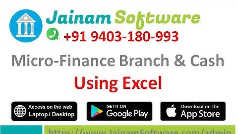 Micro-Finance Branch Management and Collection Cashbook | Microfinance in Excel | Jainam Software