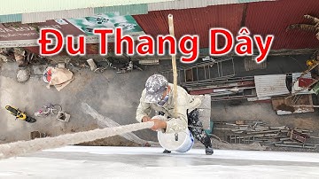 Cách đu thang dây nghề sơn nước ngoài mặt tiền nhà 4 tầng | Kiến Dương