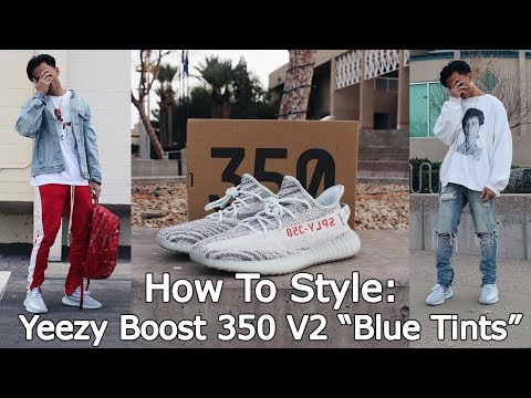 yeezy 350 v2 blue tint outfit