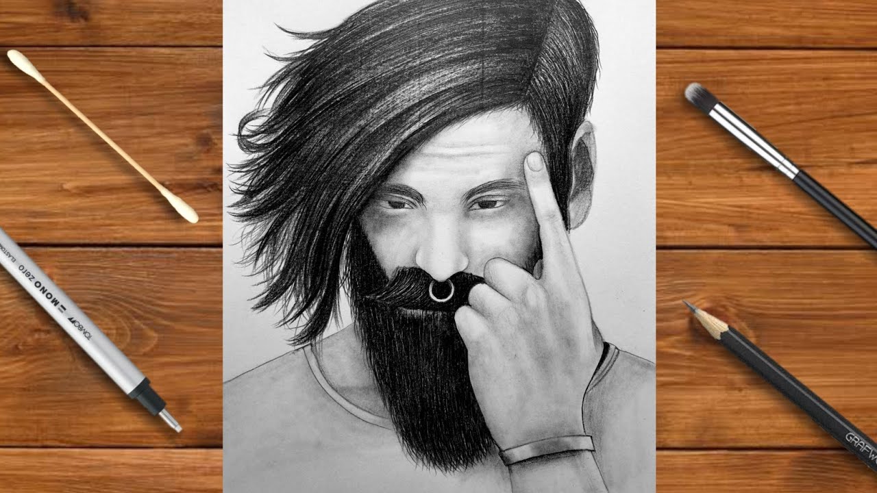 Beard Drawing Drawn Man Sketch Beard pencil people png  PNGEgg