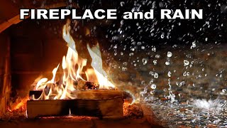 Fireplace \& Rain - 10 hours relaxing sounds - no ads and no music