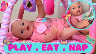 Baby Born Doll With Magic Eyes & Pacifier! ⭐️Baby Born Morning Routine: Play, Eat & Rest!