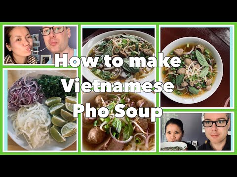 How to make Vietnamese Pho Soup + Mukbang | Tom & Jenny