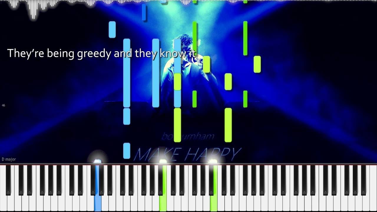 Bo Burnham (Karaoke) // Straight White Male | LyricWulf Piano Tutorial on Synthesia