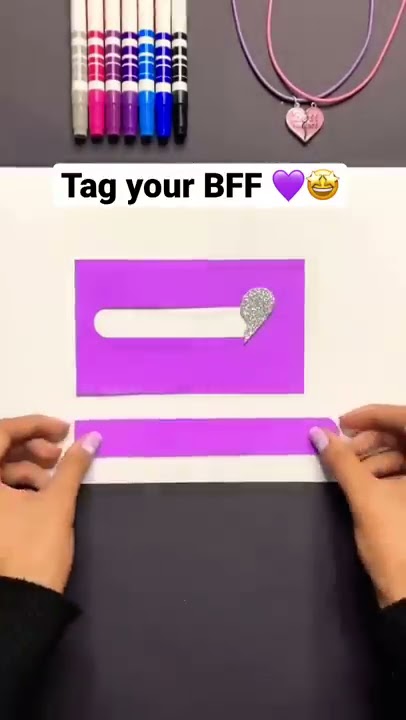 DIY BFF Card 💜🥰 Tag your Bestie 💖 #shorts #diy #drawing #tutorial #bestfriend #bff #artist