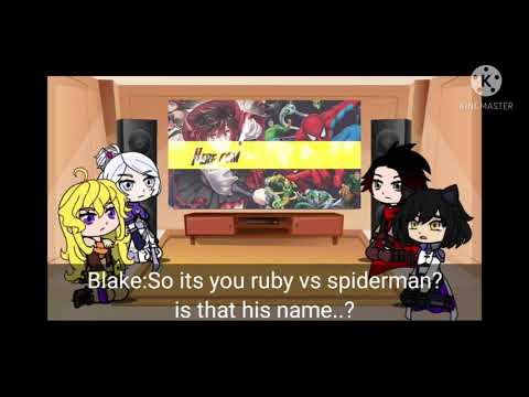 [Team rwby reacts to ruby rose vs spiderman] [Gacha club reaction video]