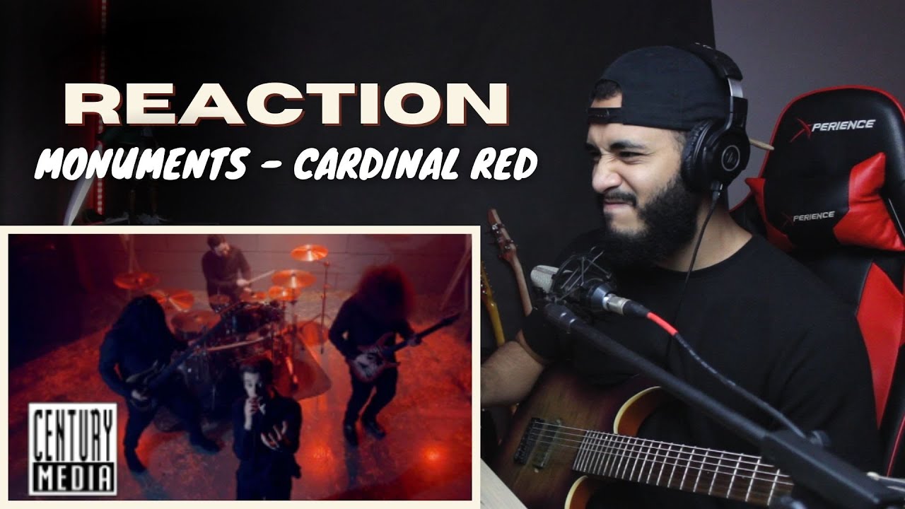 Guitarrista de metal reagindo a Cardinal Red - MONUMENTS