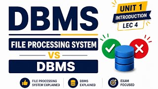 File Processing System vs DBMS 🔥 | Complete Comparison (Unit 1 Lec 4)