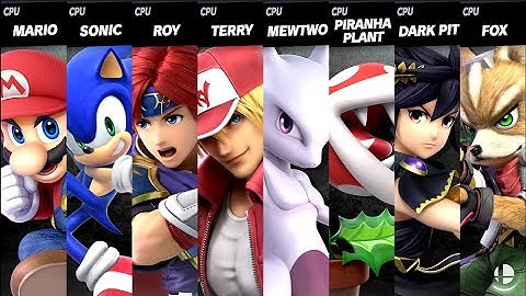 Mario VS Sonic VS Roy VS Terry VS Mewtwo VS Piranha Plant VS Dark Pit VS Fox Smash Bros Ultimate