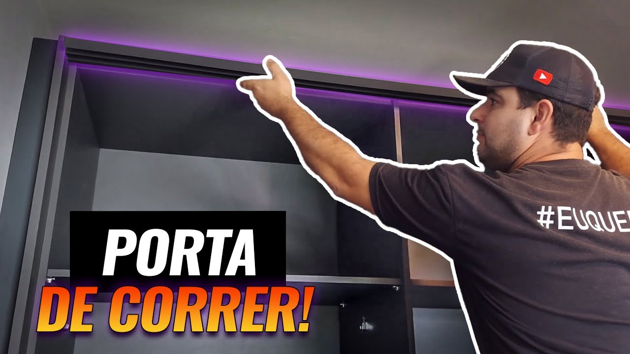 Como colocar TRILHOS para PORTA DE CORRER em ARMÁRIO! // Curso de Marcenaria 4.0