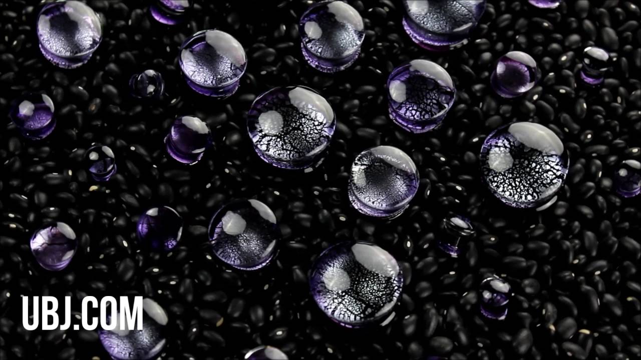 Purple Dichroic Glass Plugs (2G - 1 Inch) | UBJ.com