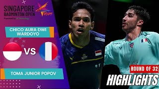 Chico Aura Dwi Wardoyo (INA) vs Toma Junior Popov (FRA) - R32 | Singapore Open 2024