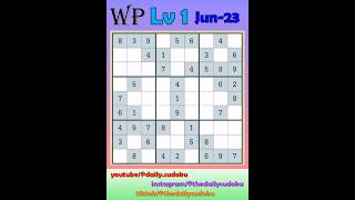 The Washington Post Daily #Sudoku 2025-06-23 Level 1 #puzzle #games #education #braingames